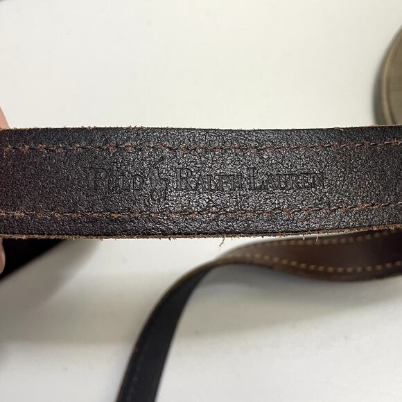 Polo Ralph Lauren Genuine Leather Belt Brown Men's Sz 40 Brass Buckle Pony - Picture 4 of 8